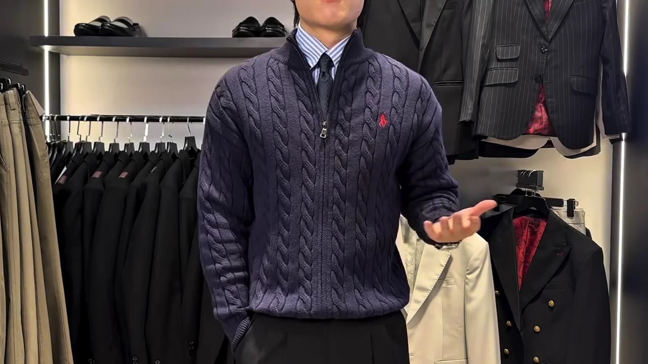 Men's Premium Cable Knit Zip Sweater Warm Stylish Formal Casual Wear